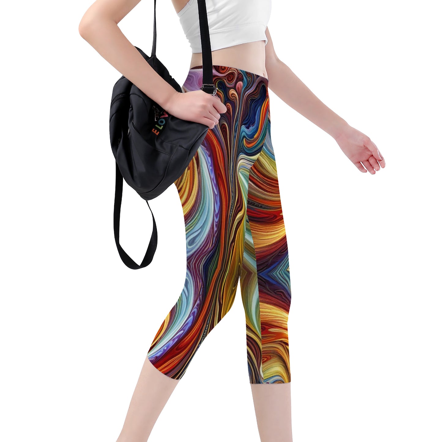 Flow | Capri Yoga Leggings | Artist Design - Art Meets Apparel