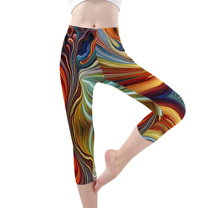 Flow | Capri Yoga Leggings | Artist Design - Art Meets Apparel