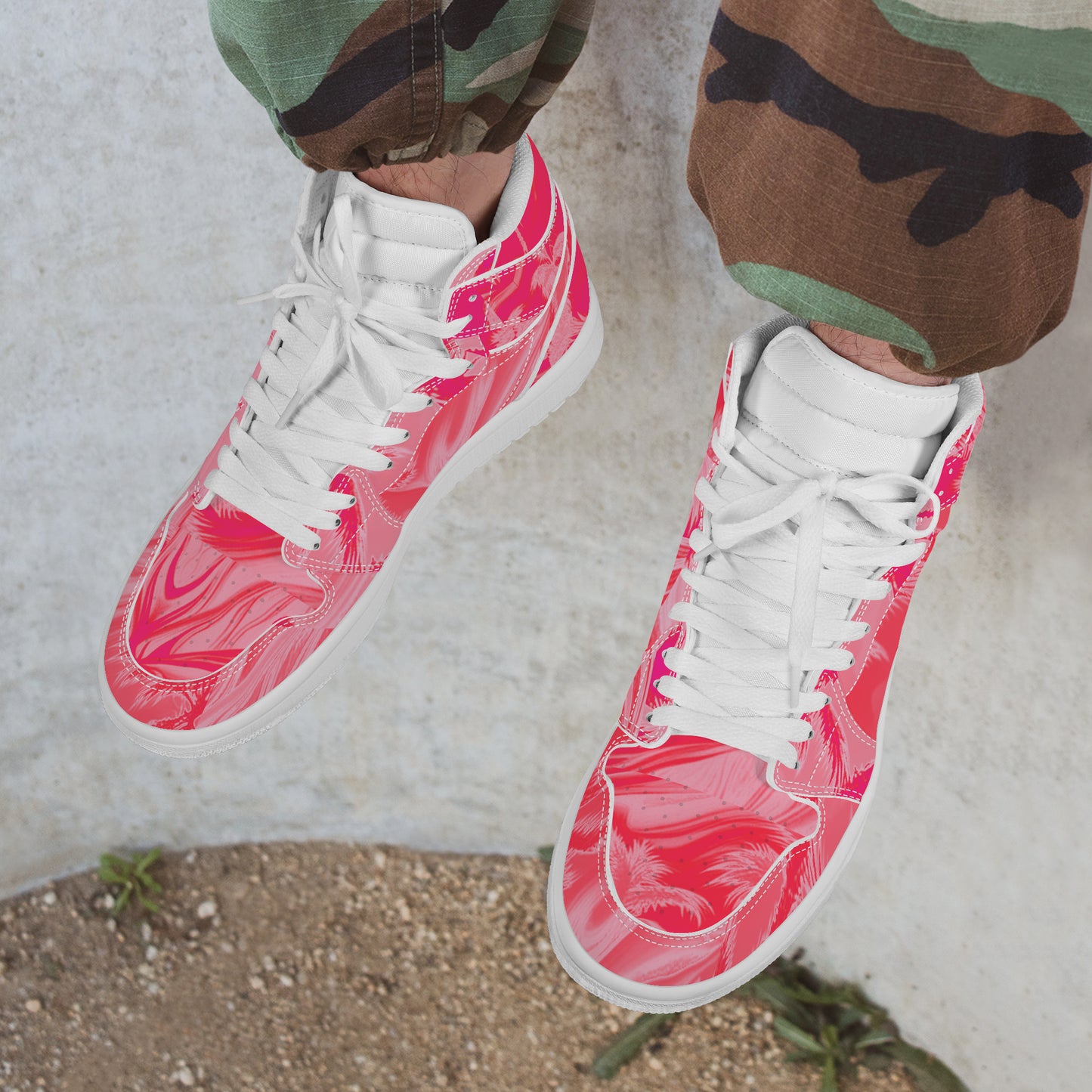 LMNE #1 Pink Haze | High Top Eco Friendly Leather Sneaker - Art Meets Apparel