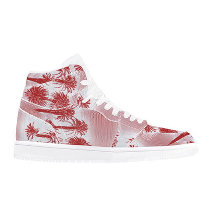 High Top | Cali Red Palms #1 | Men's Sneaker - Art Meets Apparel