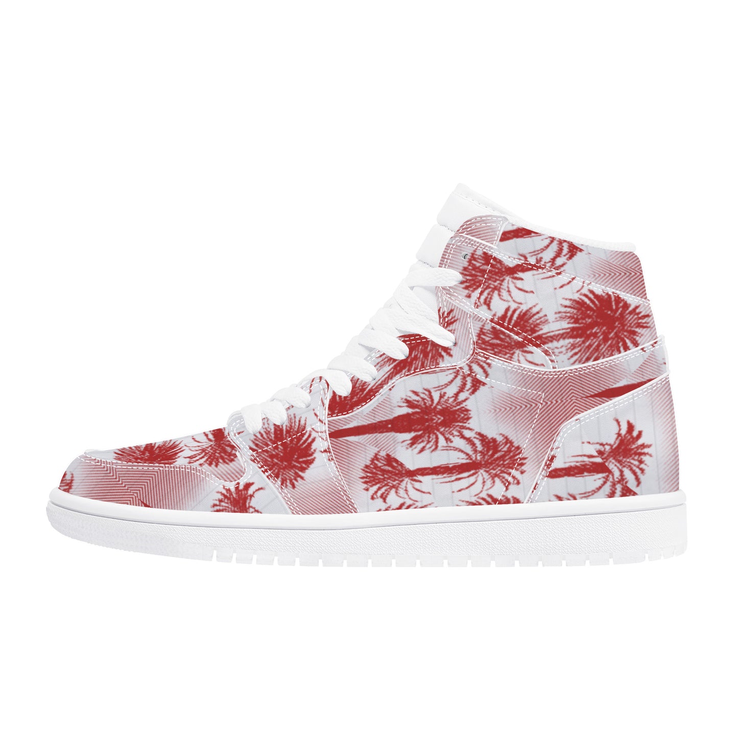 High Top | Cali Red Palms #1 | Men's Sneaker - Art Meets Apparel