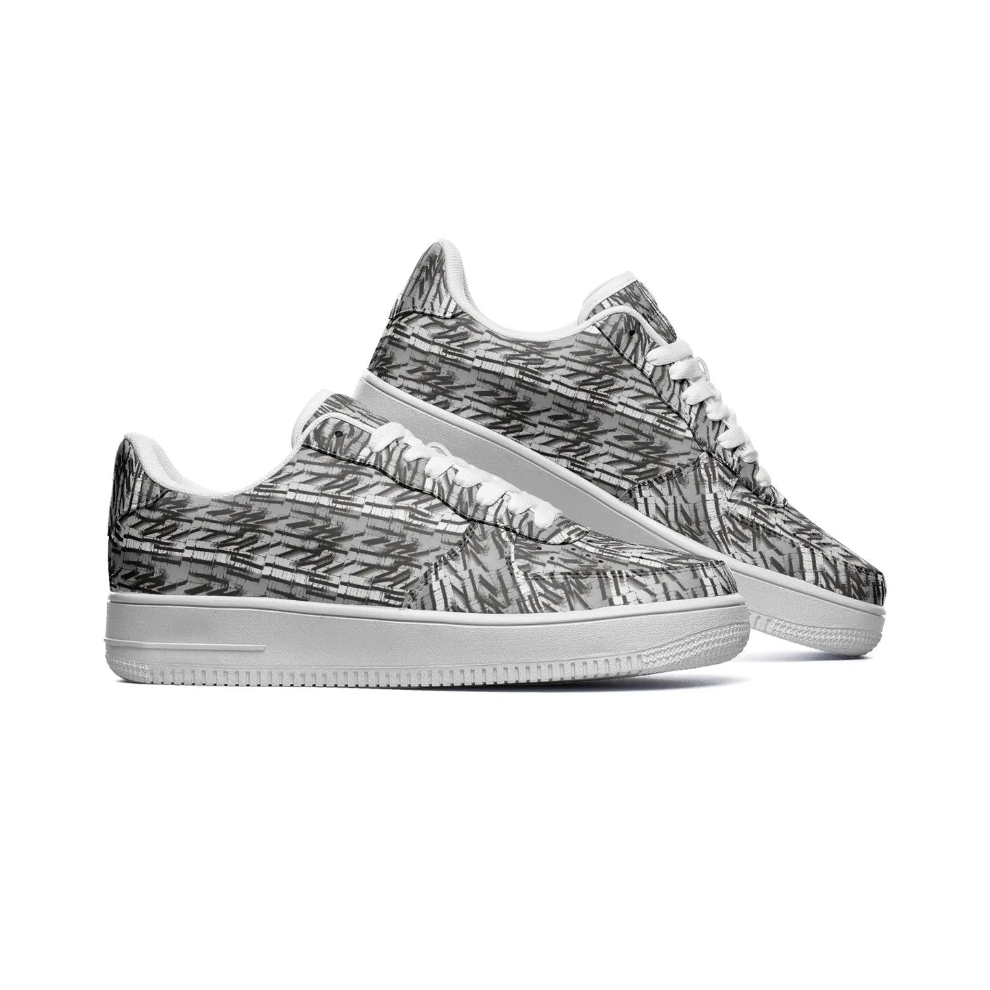 Triple Up Silver | Low Top Leather Sneakers - Image #2