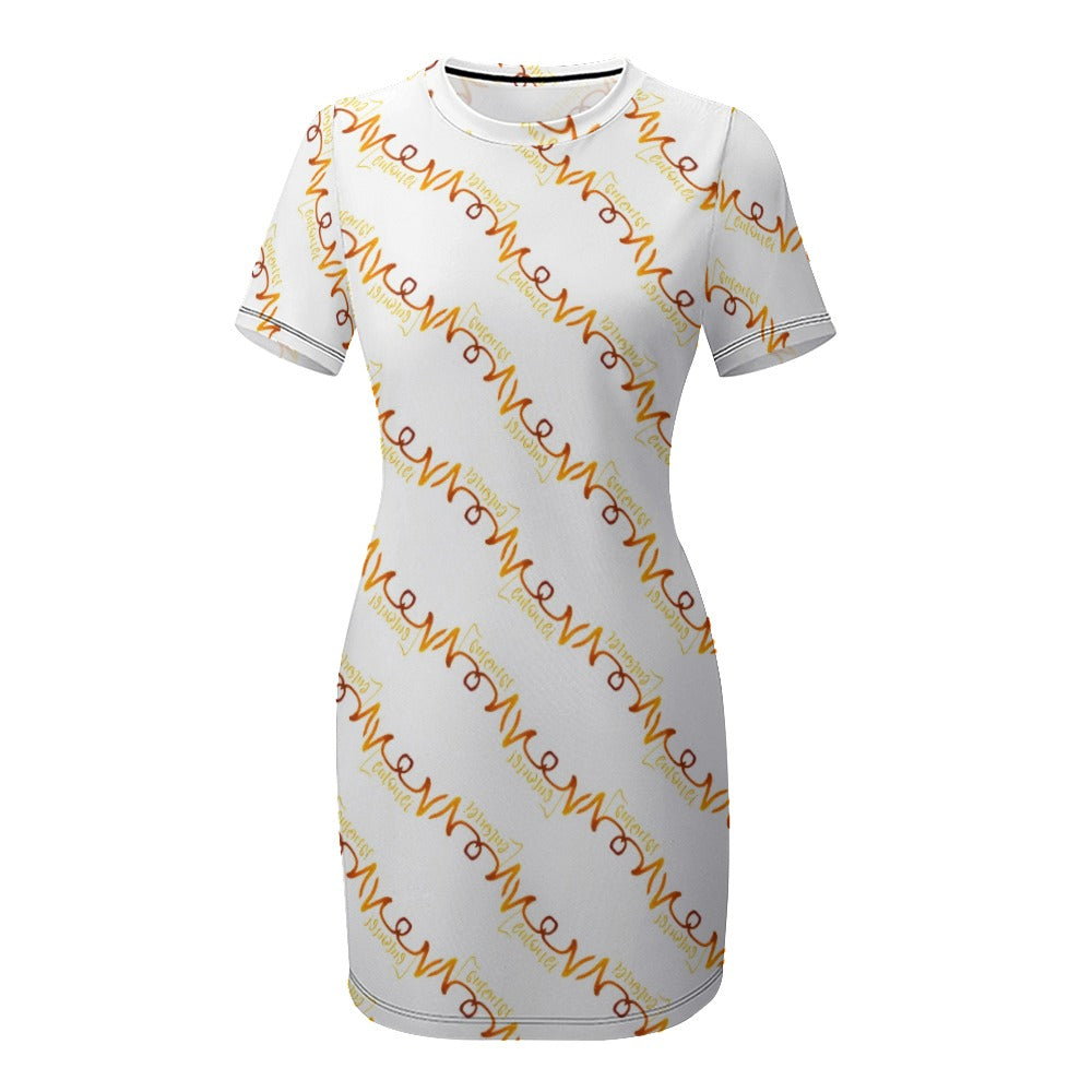 LMNE Original | Womens Crew Neck Short Sleeve Dress | Lemonei Design - Art Meets Apparel