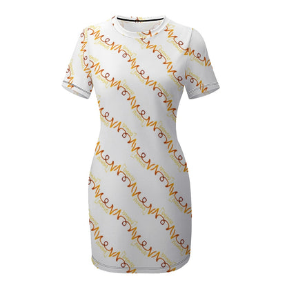 LMNE Original | Womens Crew Neck Short Sleeve Dress | Lemonei Design - Art Meets Apparel