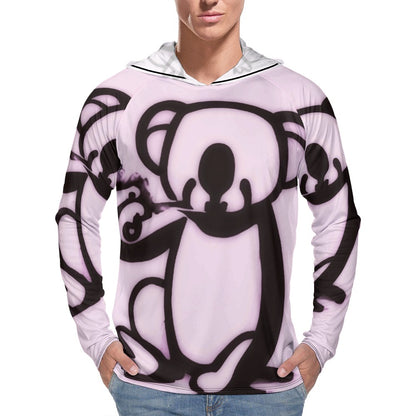 Intake the Vibes | Long Sleeve Light Hoodie | Mens Smokin Koalas - Art Meets Apparel