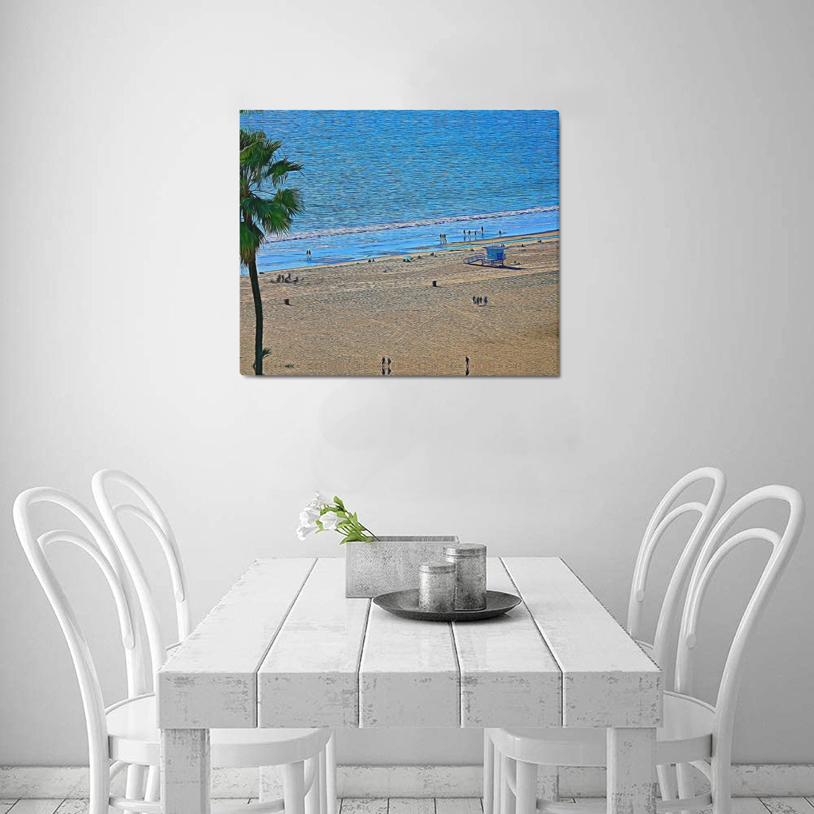 From The Palisades to the Sand into the Ocean | Frame Canvas Print 24"x20"  | Made in the USA | Santa Monica Based Artist - Art Meets Apparel