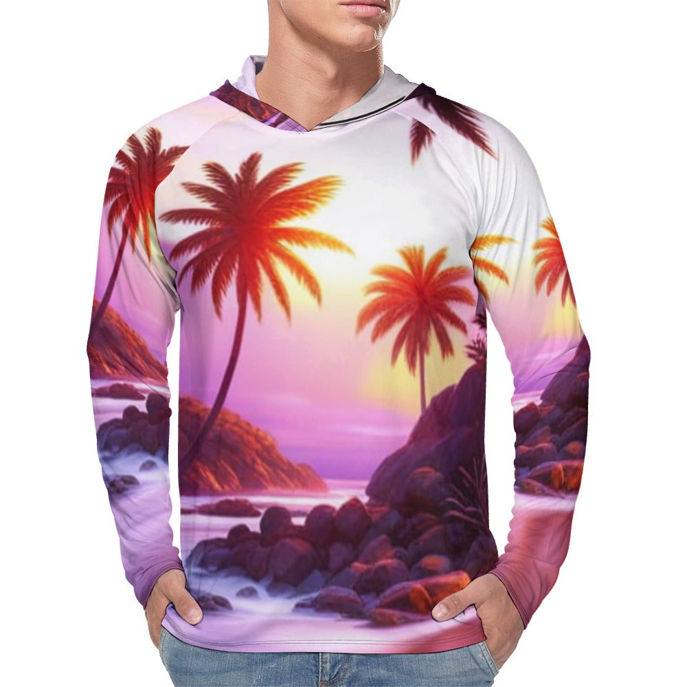 Tropical Vibes | Men's Light Hoodie | Artist Design - Art Meets Apparel