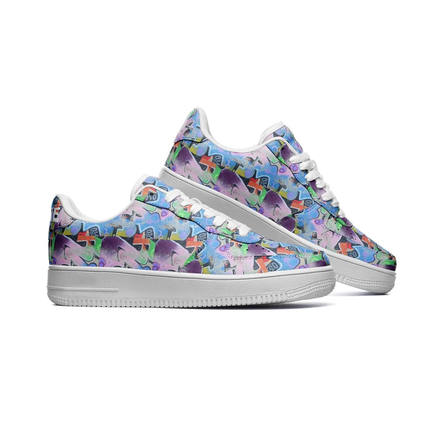 Unisex Low Top Leather Sneakers - Image #2