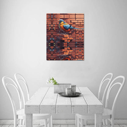 Bird and A Brick | Framed Canvas Print 16"x20" Artwork | Limited Edition Art | (Made in USA)