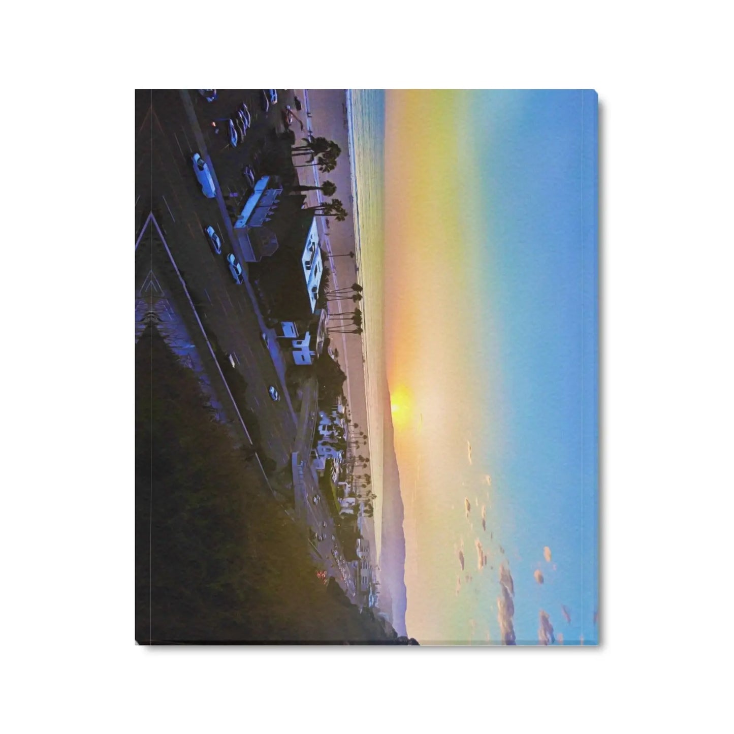 Down the Coast and Into the Sunset | Santa Monica Artist | Frame Canvas Print 24"x20" Made in the USA - Art Meets Apparel