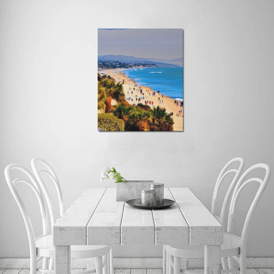 Looking South SM French Tint | Santa Monica Based Artist | Frame Canvas Print 20"x24" Made in the USA - Art Meets Apparel