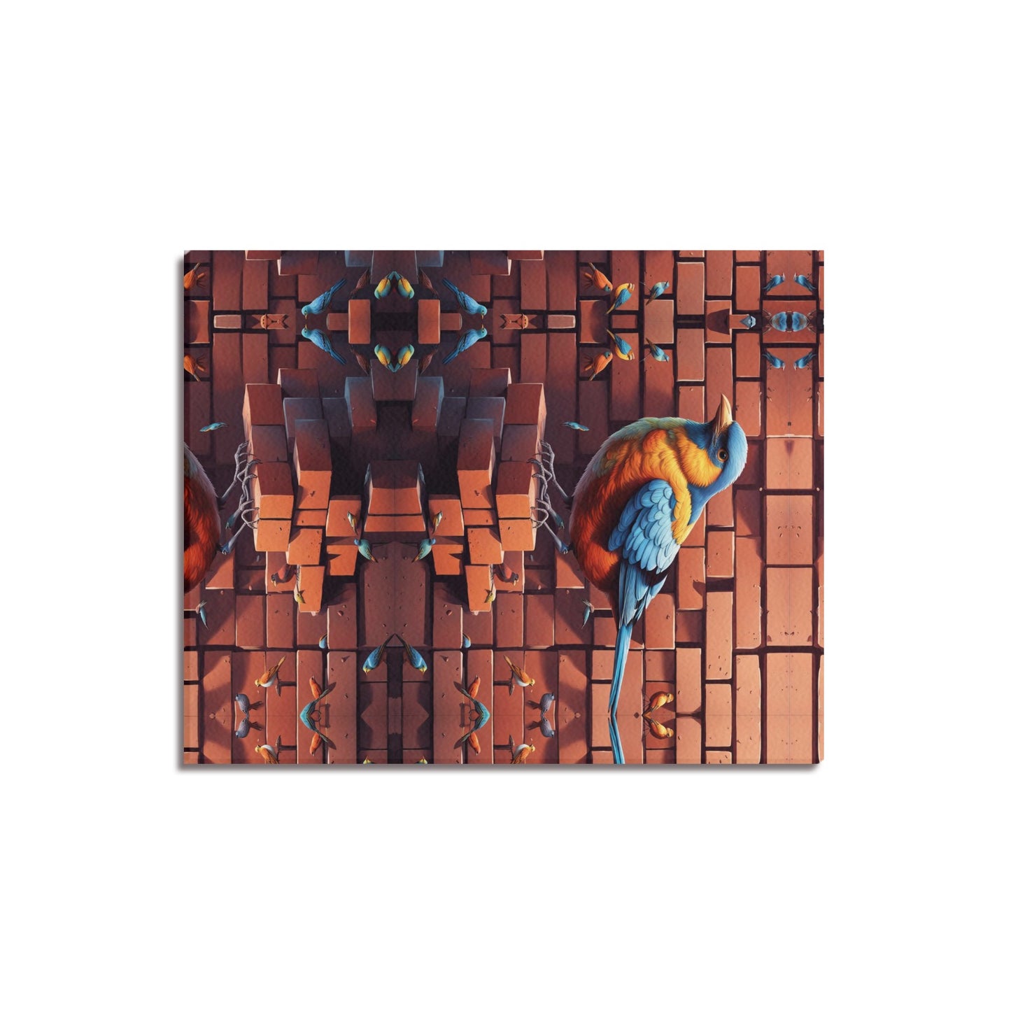 Bird and A Brick | Framed Canvas Print 16"x20" Artwork | Limited Edition Art | (Made in USA)