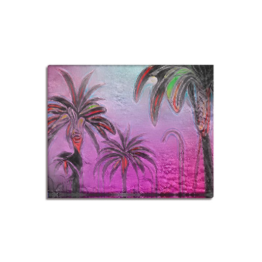 Tropicali Purple | Frame Canvas Print 20"x16"(Made in USA) | LA based Artist - Art Meets Apparel