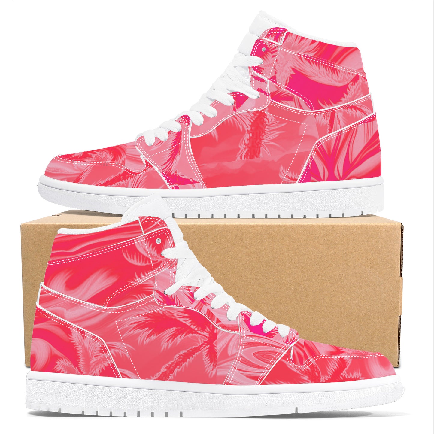 Tropicali Pink | High Top Sneakers | Artist Designed - Art Meets Apparel