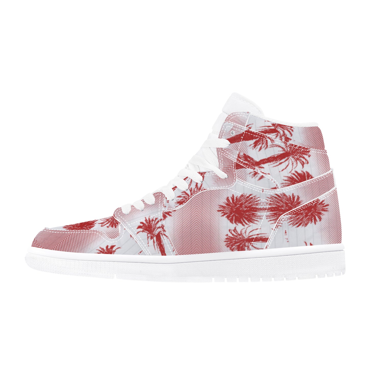 High Top | Cali Red Palms #1 | Men's Sneaker - Art Meets Apparel