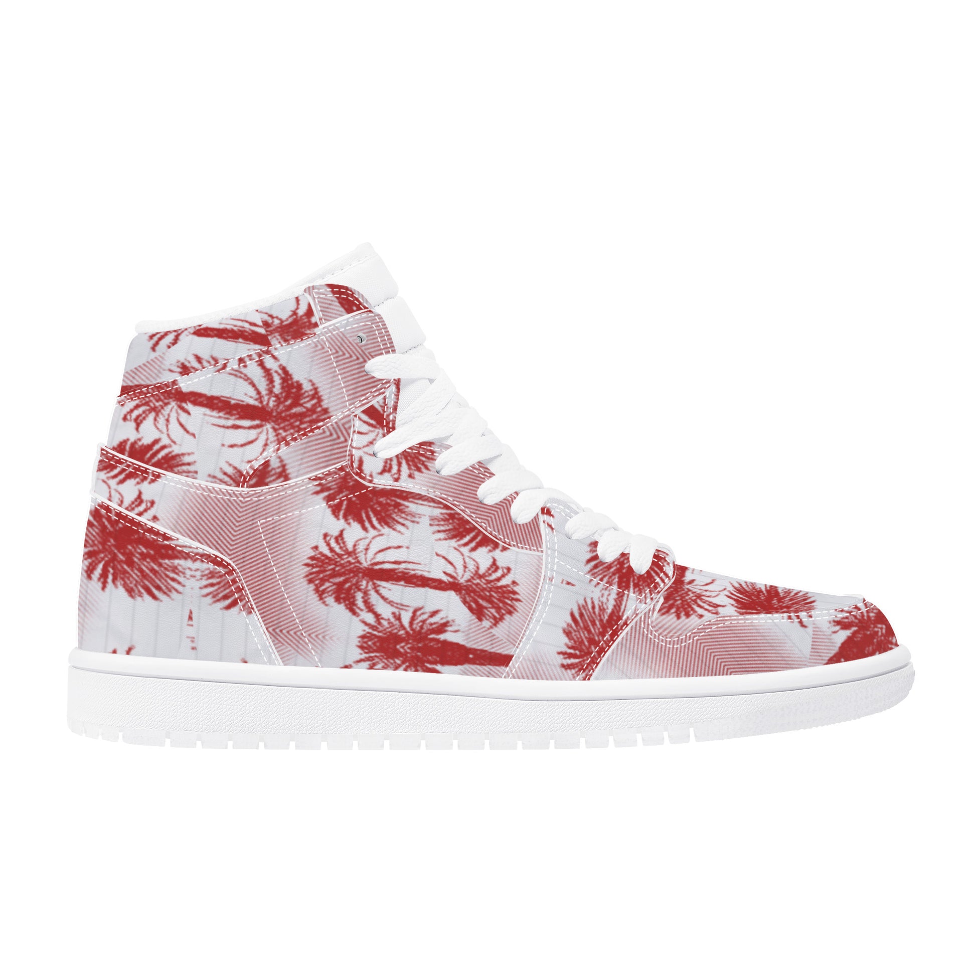 High Top | Cali Red Palms #1 | Men's Sneaker - Art Meets Apparel