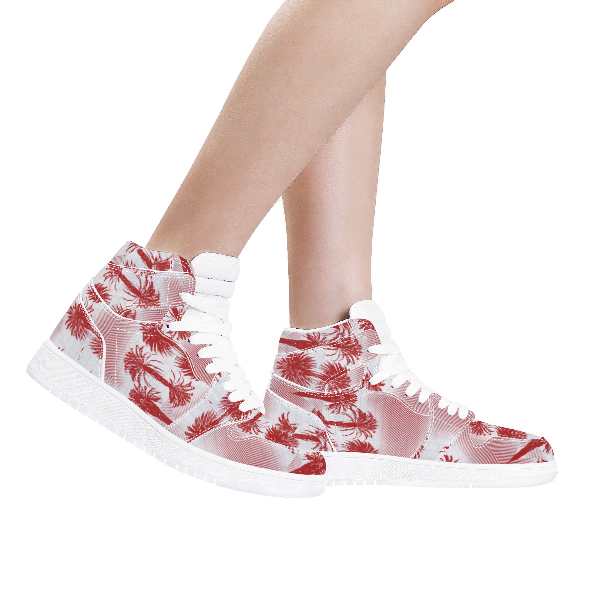 High Top | Cali Red Palms #1 | Men's Sneaker - Art Meets Apparel