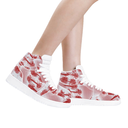 High Top | Cali Red Palms #1 | Men's Sneaker - Art Meets Apparel