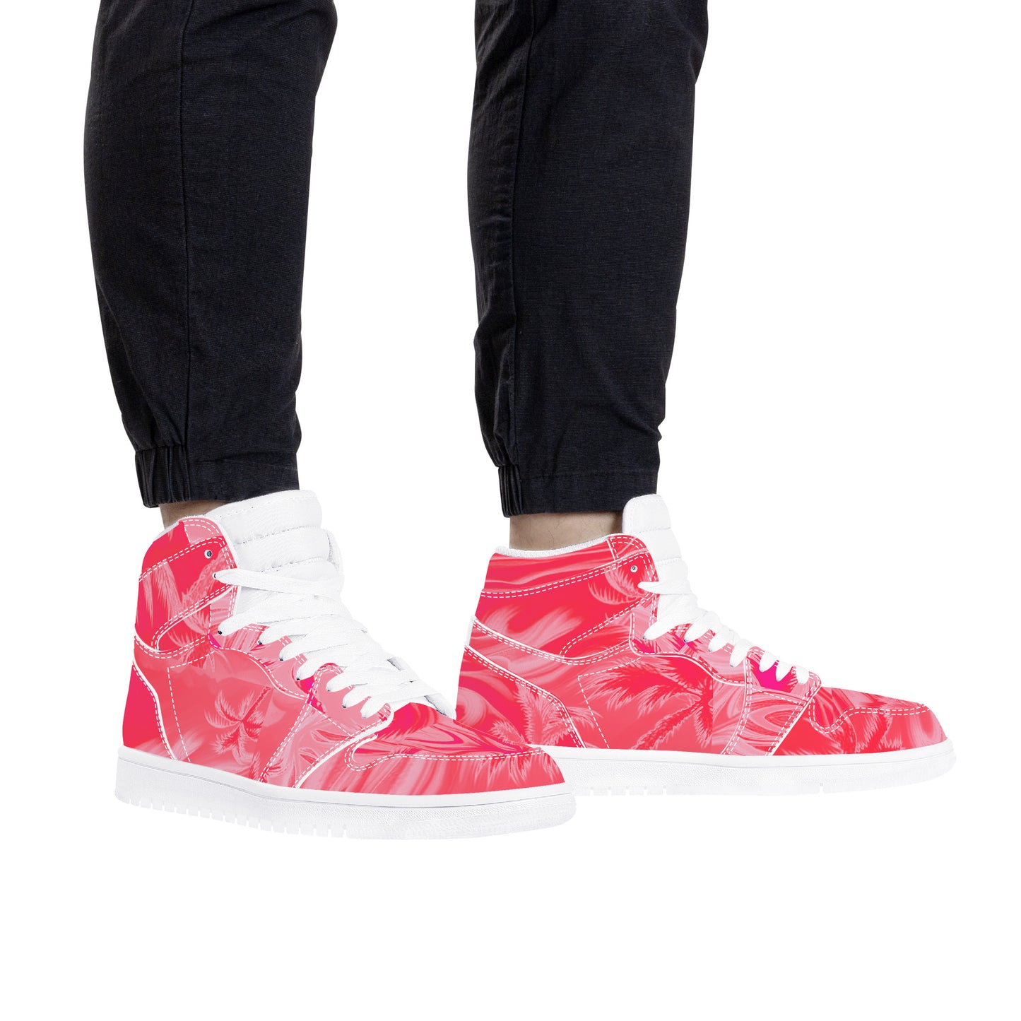 LMNE #1 Pink Haze | High Top Eco Friendly Leather Sneaker - Art Meets Apparel