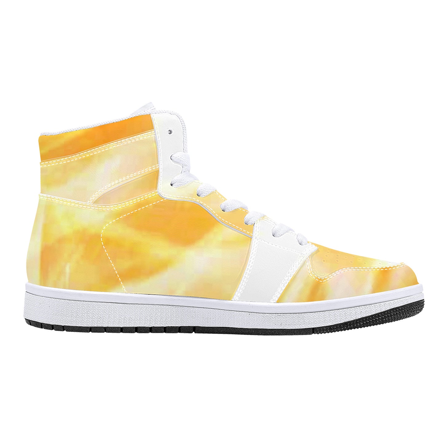 Original Logo LMNE | High-Top Eco Leather Sneakers - White