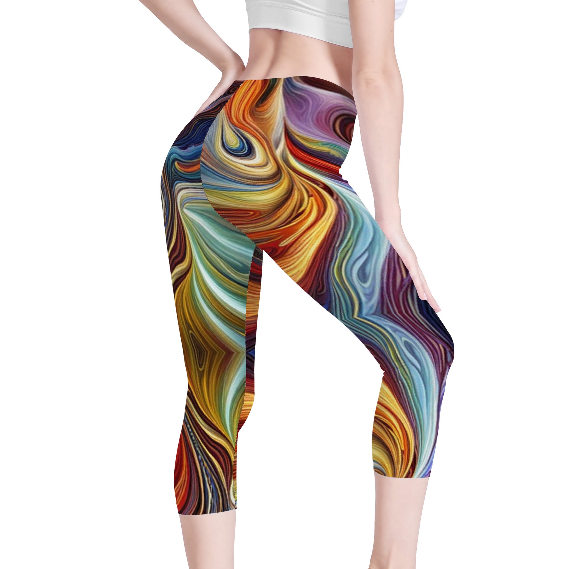 Flow | Capri Yoga Leggings | Artist Design - Art Meets Apparel