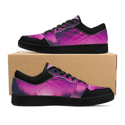 Purple Hazin | Black Sole Low-Top Leather Sneakers | LMNE Original