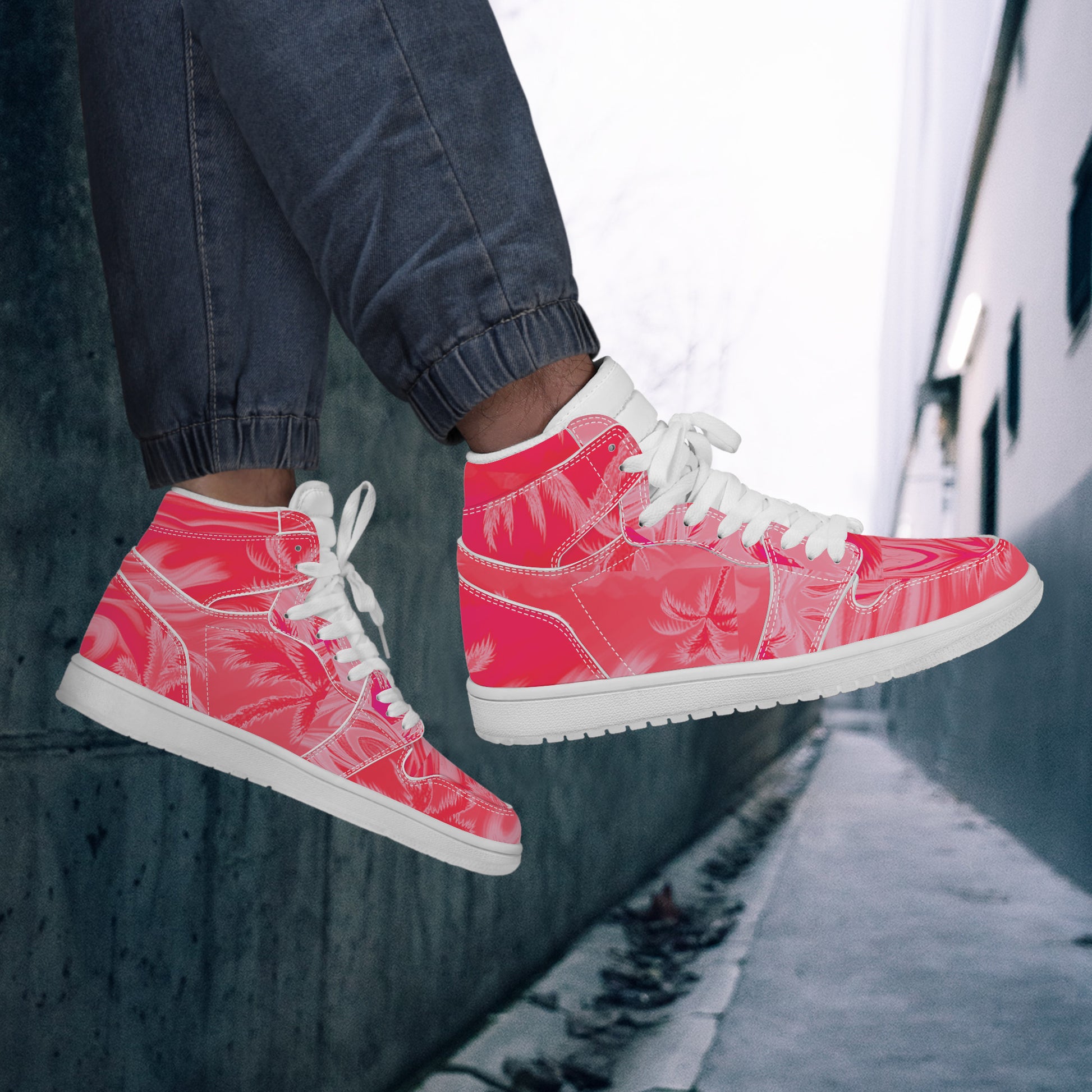 Tropicali Pink | High Top Sneakers | Artist Designed - Art Meets Apparel