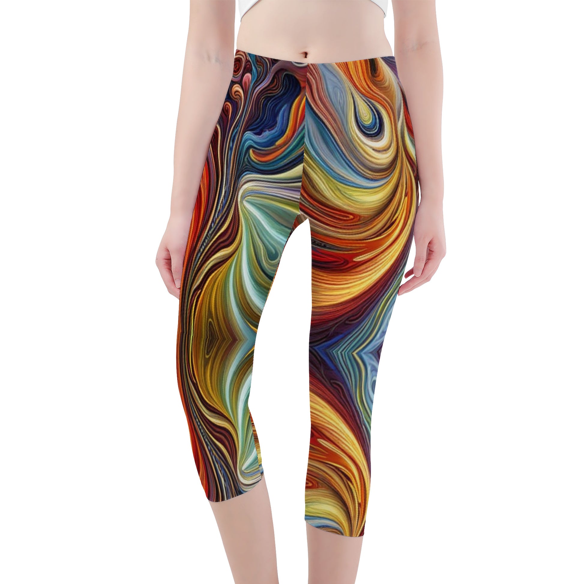 Flow | Capri Yoga Leggings | Artist Design - Art Meets Apparel