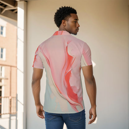 Pastel #1 | Mens Button Up Short Sleeve Shirt | Artist Design
