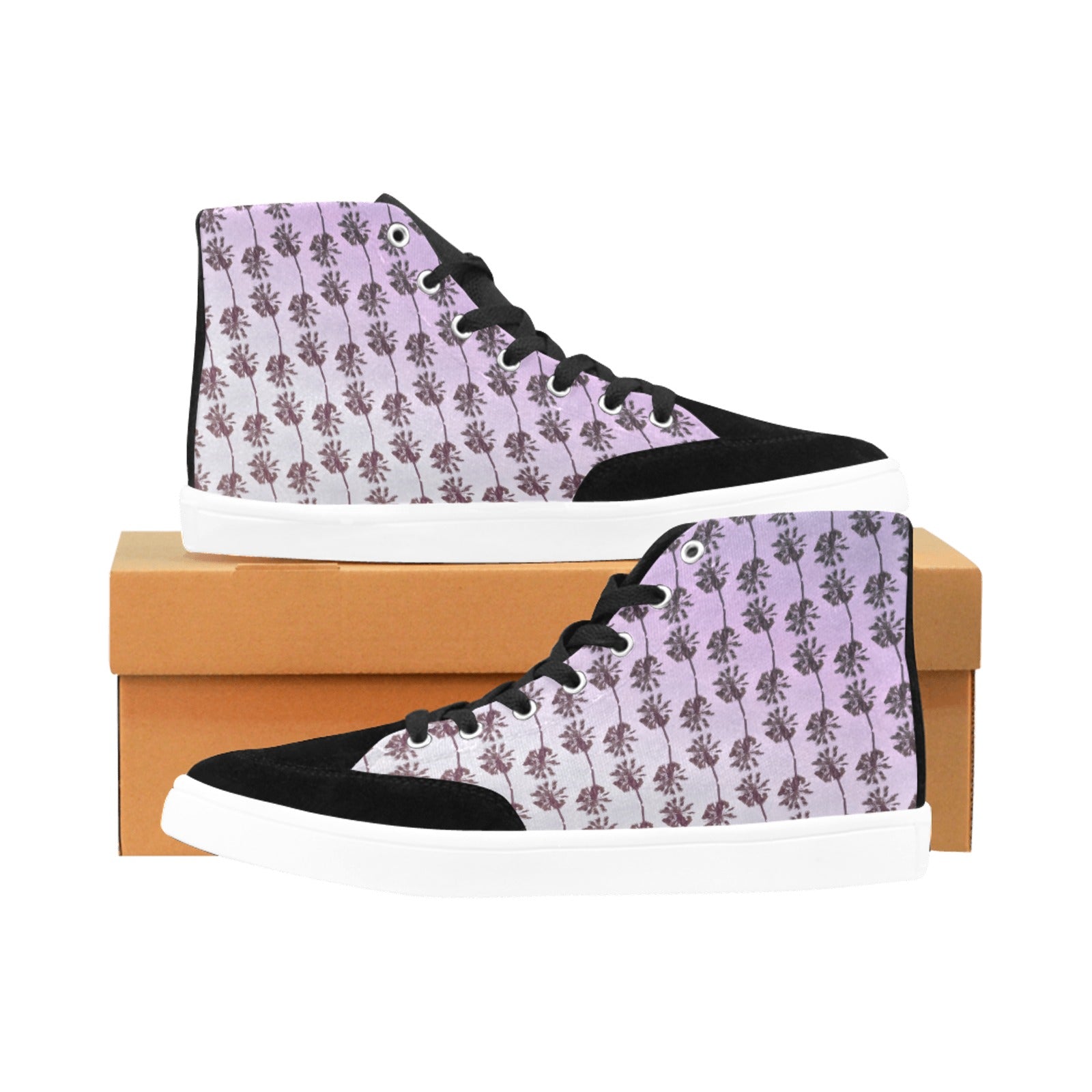 New "Palm Vibe" High Top Canvas Women's Shoes Art Meets Apparel