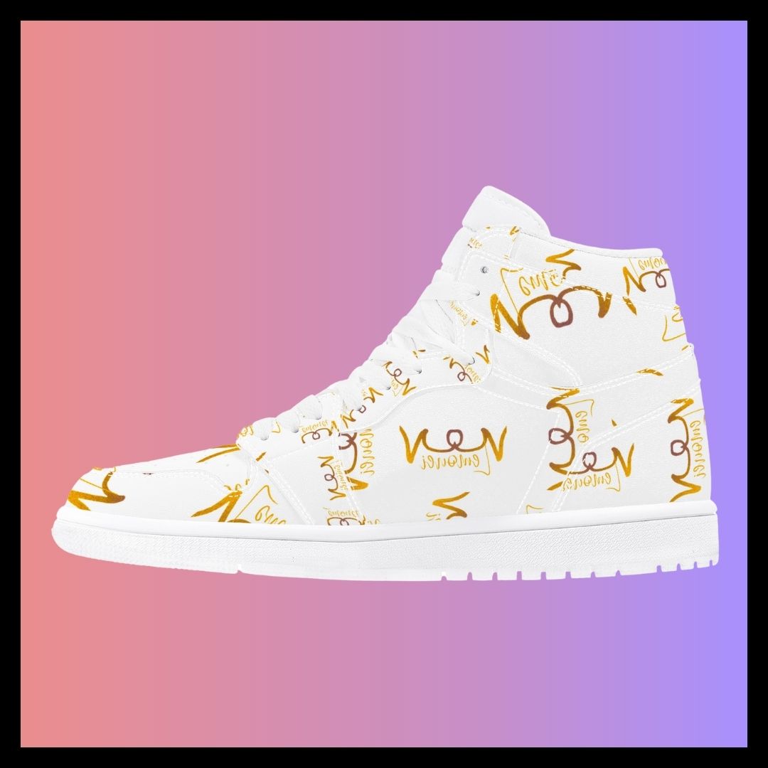 Original #1 Lemonei Design High Top Eco Friendly Leather Sneaker Art Meets Apparel