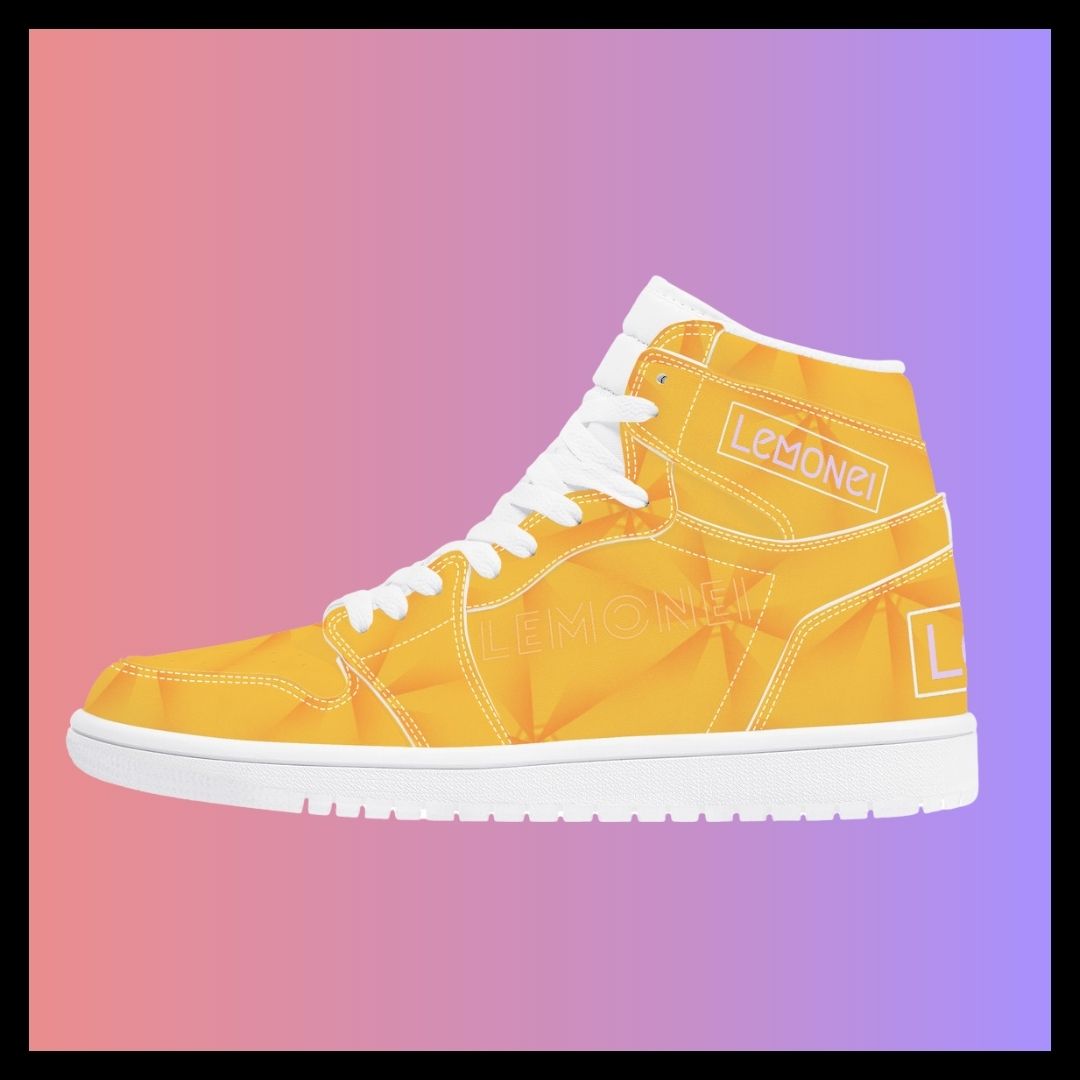 Golden Kamikaze High Tops Eco Leather Sneakers Art Meets Apparel