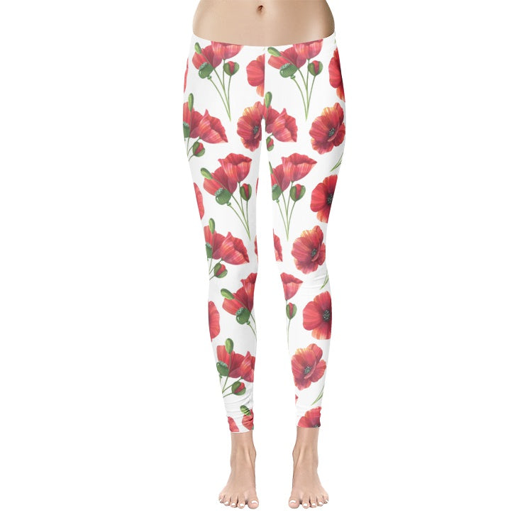 Poppy Red | Women's Temp Control Cotton Leggings | LMNE Women's Collection