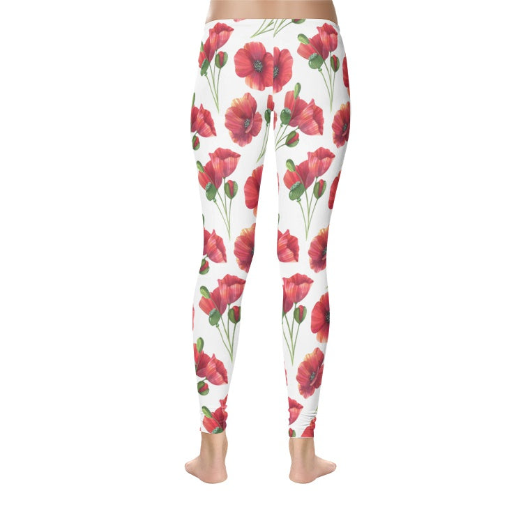 Poppy Red | Women's Temp Control Cotton Leggings | LMNE Women's Collection