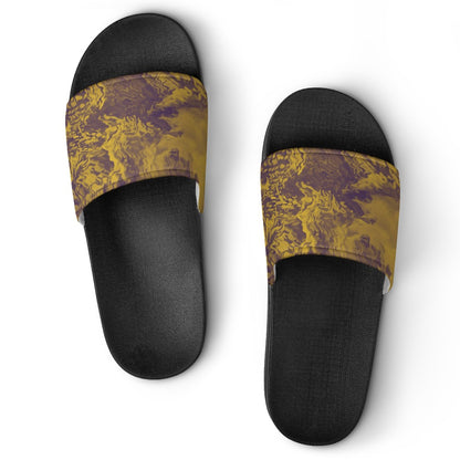 Golden Cafe #1 home slippers (men's and women's sizes) Art Meets Apparel