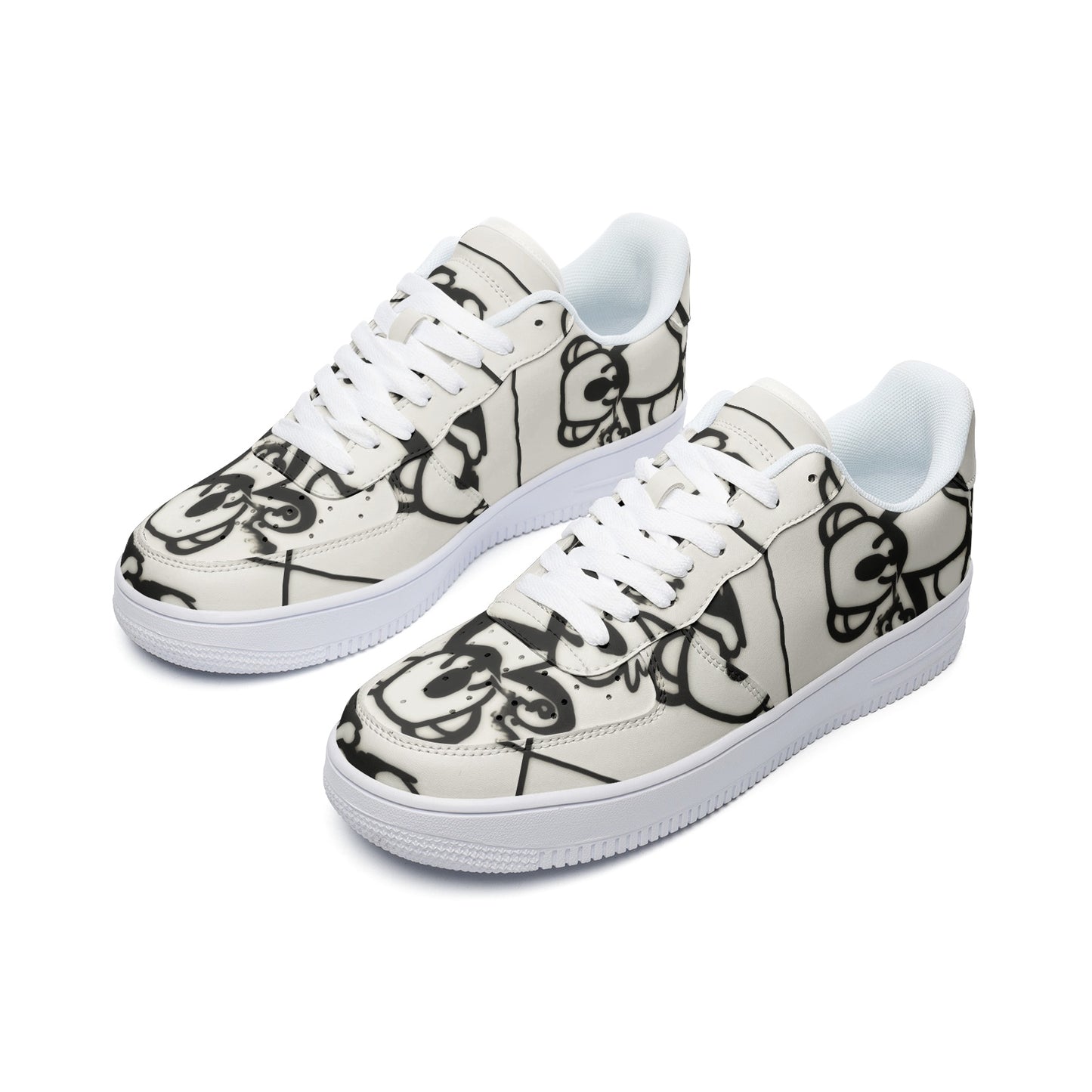 Doodle Smoke in Sand | Low Top Leather Sneakers | Premier Collection