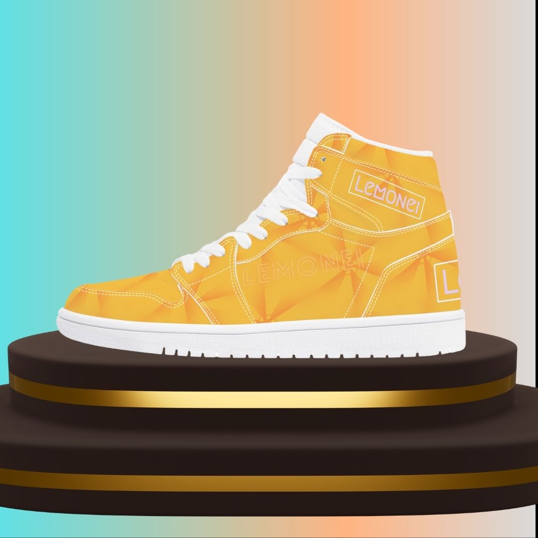 Golden Kamikaze High Tops Eco Leather Sneakers Art Meets Apparel