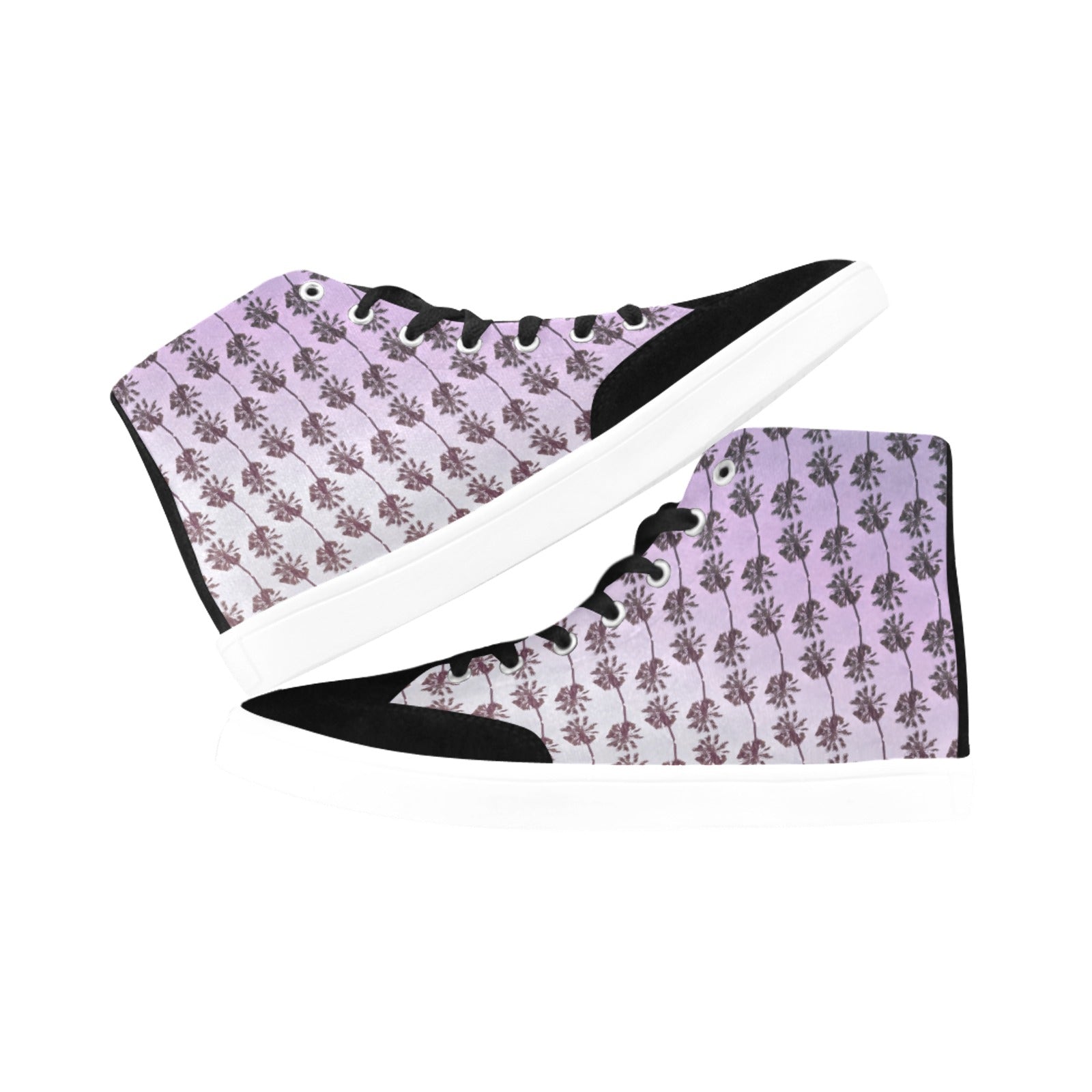 New "Palm Vibe" High Top Canvas Women's Shoes Art Meets Apparel