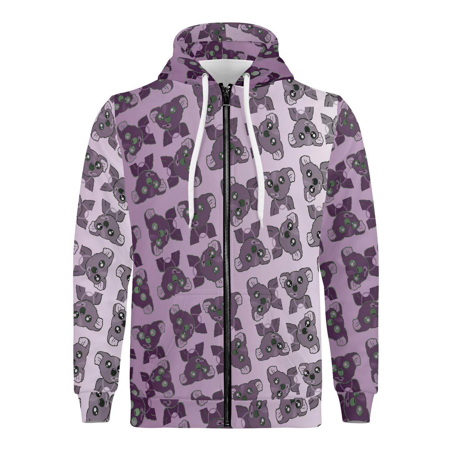 Purple Hazy #1 Smokin Koalas Mens Zip Hoodie Art Meets Apparel