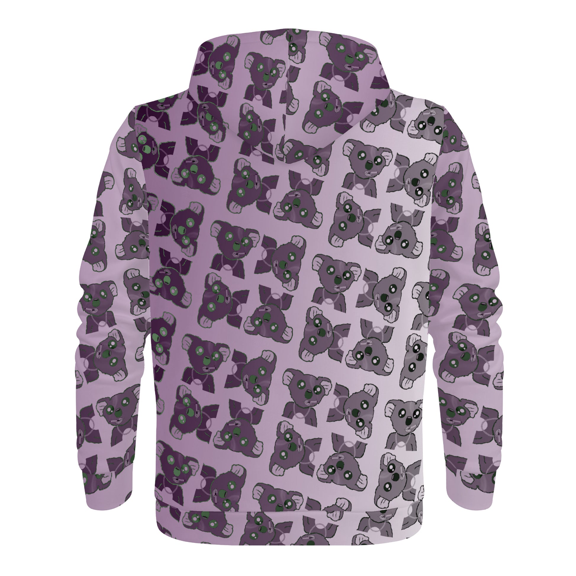 Purple Hazy #1 Smokin Koalas Mens Zip Hoodie Art Meets Apparel