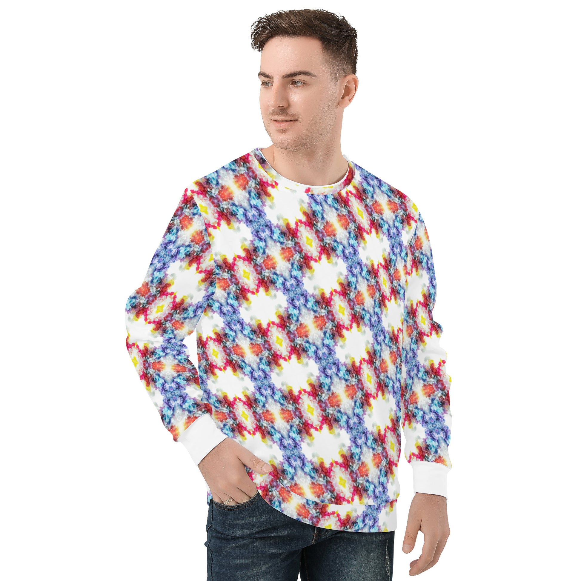 Men's All Over Print Sweater Art Meets Apparel