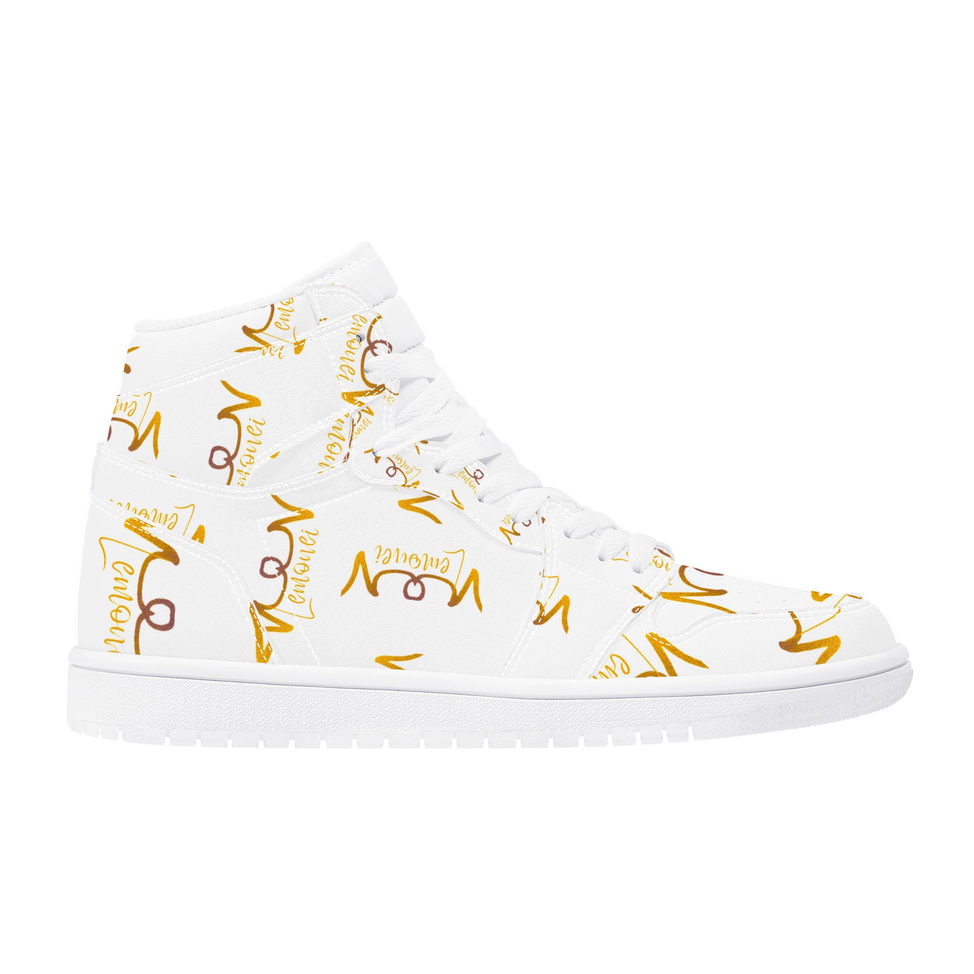 Original #1 Lemonei Design High Top Eco Friendly Leather Sneaker Art Meets Apparel