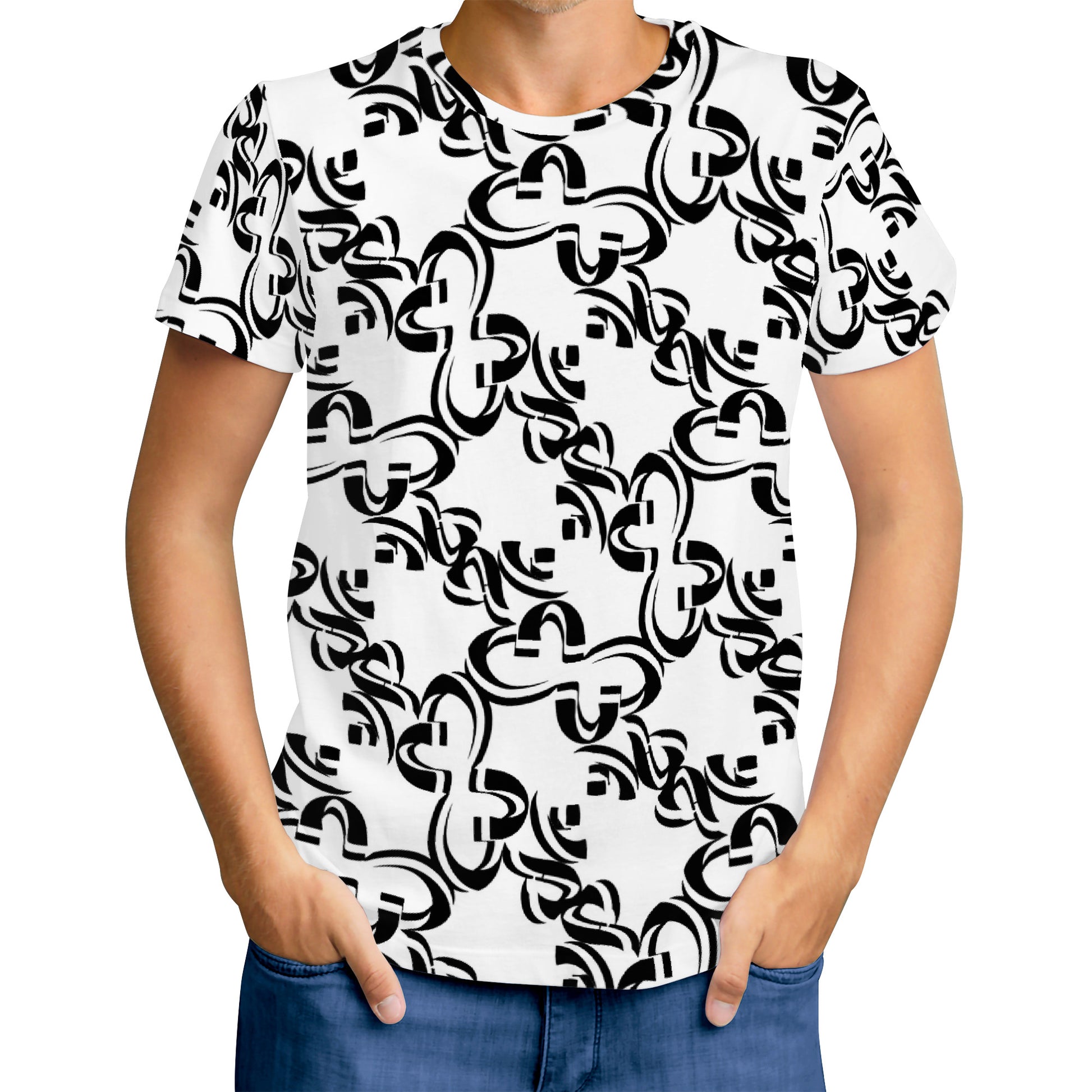 OHM Strands Design Men's All Over Print T-Shirt Art Meets Apparel