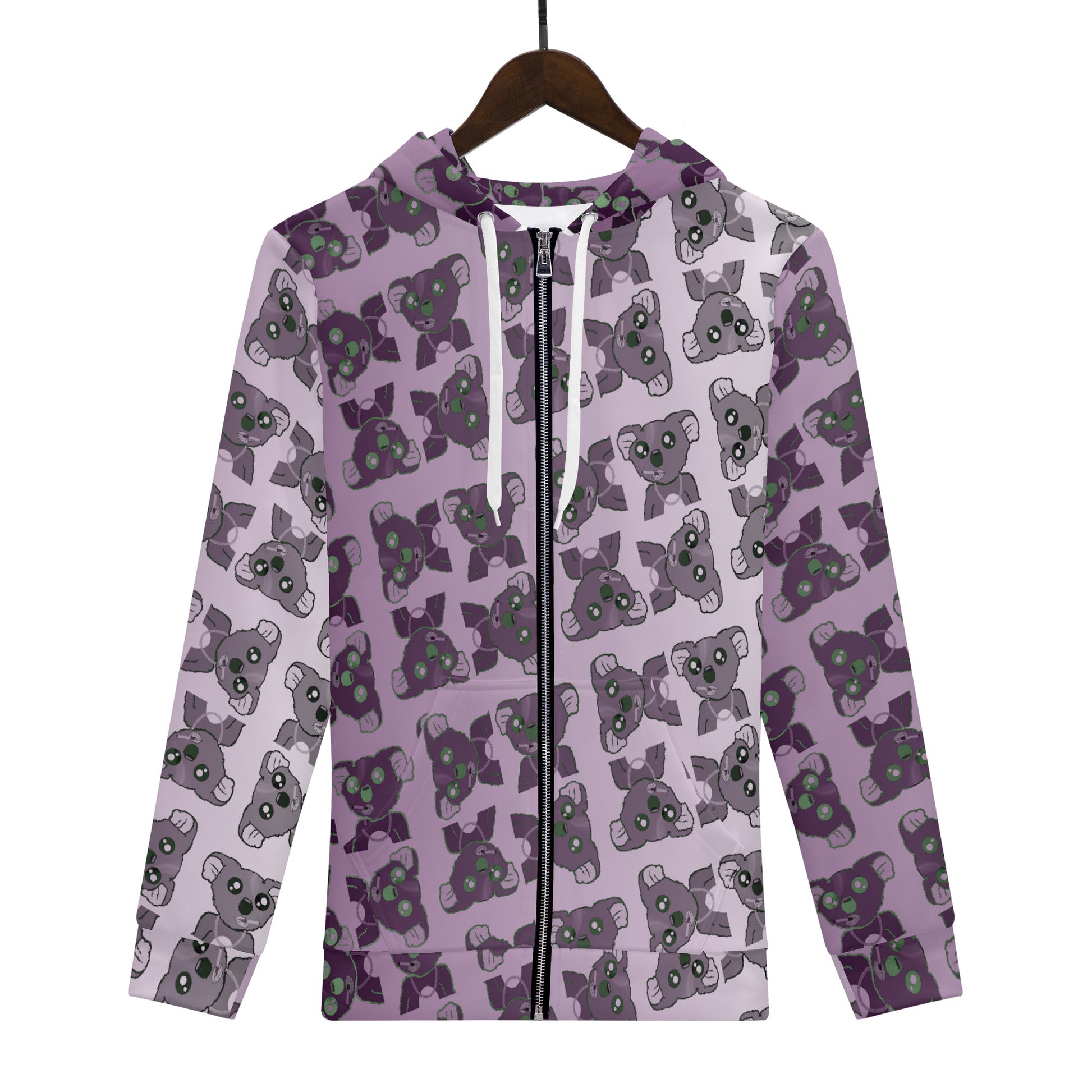 Purple Hazy #1 Smokin Koalas Mens Zip Hoodie Art Meets Apparel