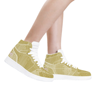 City #1  Original Lemonei High Top Eco- Leather Sneakers Art Meets Apparel