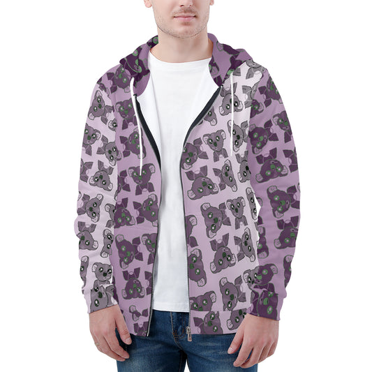 Purple Hazy #1 Smokin Koalas Mens Zip Hoodie Art Meets Apparel